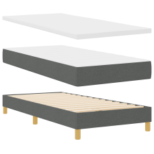 vidaXL Boxspring Ágy Matraccal - Sötétszürke, 100x200 cm, Szövet (3340263) ágy és ágykellék