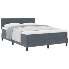 vidaXL Boxspring Ágy Matraccal Sötétszürke 160x200 cm Bársonyos (3339249) ágy és ágykellék
