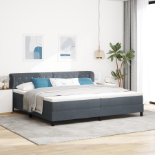 vidaXL Boxspring Ágy Matraccal Sötétszürke 200x200 cm Velvet ágy és ágykellék