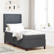 vidaXL Boxspring Ágy Matraccal Sötétszürke 80x200 cm Bársonyos ágy és ágykellék