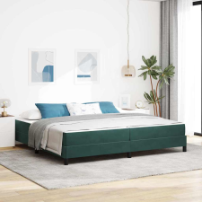 vidaXL Boxspring ágy matraccal Sötétzöld 200 x 200 cm Bársony ágy és ágykellék