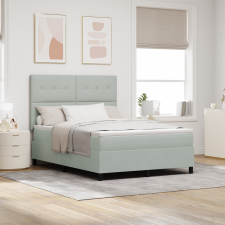 vidaXL Boxspring Ágy Matraccal Világosszürke 140x190 cm Bársony ágy és ágykellék