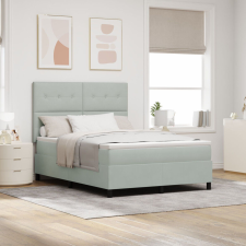 vidaXL Boxspring Ágy Matraccal Világosszürke 160x200 cm Bársony ágy és ágykellék