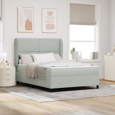 vidaXL Boxspring Ágy Matraccal Világosszürke 160x200 cm Bársony ágy és ágykellék