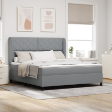 vidaXL Boxspring Ágy Matraccal - Világosszürke, 180x200 cm, Anyag ágy és ágykellék