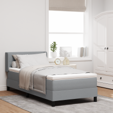 vidaXL Boxspring ágy matraccal, világosszürke, 90x200 cm, szövet ágy és ágykellék