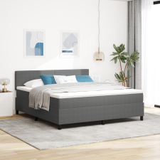 vidaXL Boxspring ágy matraccal világosszürke, szuper king bordás szövet ágy és ágykellék