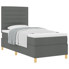 vidaXL Boxspring Ágy Matraceval Sötét Szürke 90x200 cm Szövet (3339512) ágy és ágykellék
