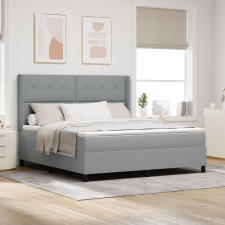 vidaXL Boxspring Ágy Matraceval Világosszürke 180x200 cm Szövet ágy és ágykellék