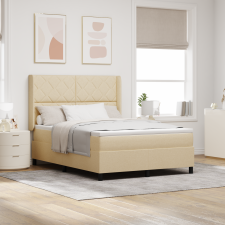 vidaXL Boxspring Ágy Matracgal Krém 160x200 cm Szövet ágy és ágykellék