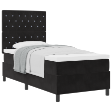 vidaXL Boxspring Ágy Matracokkal Fekete 100x200 cm Bársonyos (3339748) ágy és ágykellék