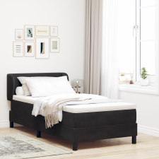 vidaXL Boxspring Ágy Matracot Tettük Fekete 90x200 cm Bársonyból ágy és ágykellék
