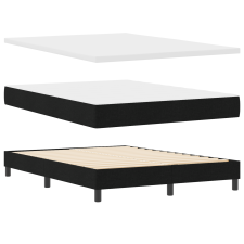 vidaXL Boxspring Ágy Matracra Fekete 140x190 cm Szövet (3339956) ágy és ágykellék