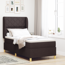 vidaXL Boxspring Ágy Matrazzal - Sötétbarna, 90x200 cm, Szövet ágy és ágykellék
