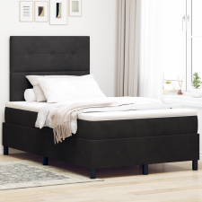 vidaXL Boxspring Ágy Mattal és LED Fénnyel Fekete 120x200 cm Bársony ágy és ágykellék