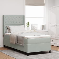 vidaXL Boxspring Ágy Mattal és LED Fénnyel Szürke 90x190 cm Bársony ágy és ágykellék