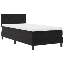vidaXL Boxspring Ágy Mattal és LED Fényekkel Fekete 90x200 cm Bársonyos (3342628) ágy és ágykellék