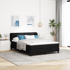 vidaXL Boxspring Ágy Mattal Fekete 140x200 cm Szövet ágy és ágykellék
