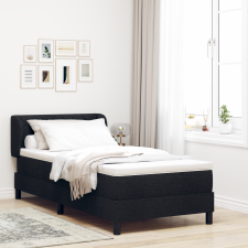 vidaXL Boxspring Ágy Mattal Fekete 90x200 cm Szövet ágy és ágykellék