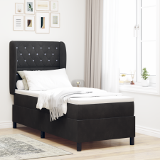 vidaXL Boxspring Ágy Mattal Fekete Színben, 80x200 cm Bársony ágy és ágykellék