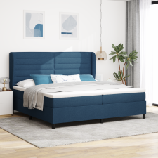 vidaXL Boxspring Ágy Mattal Kék 200x200 cm Textil ágy és ágykellék