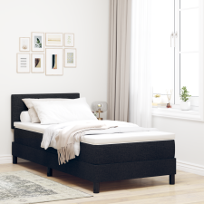 vidaXL Boxspring Ágy Mattal & LED Fekete 90x200 cm Szövet ágy és ágykellék