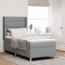 vidaXL Boxspring Ágy Mattal & LED Fénnyel Szürke 80x200 cm Szövet ágy és ágykellék