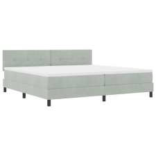 vidaXL Boxspring Ágy Mattal & LED Fény Szürke 200x200 cm Bársony (3342674) ágy és ágykellék