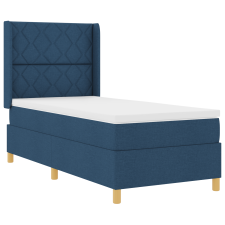 vidaXL Boxspring Ágy Mattal & LED Kék 100x200 cm Szövet (3343748) ágy és ágykellék