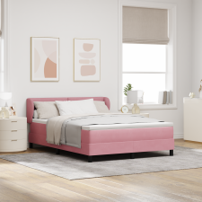 vidaXL Boxspring Ágy Mattal Rózsaszín 140x200 cm Bársony ágy és ágykellék