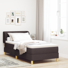vidaXL Boxspring Ágy Mattal - Sötétbarna - 100x200 cm - Szövet ágy és ágykellék