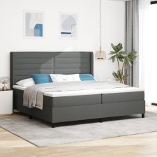 vidaXL Boxspring Ágy Mattal Sötétszürke 200x200 cm Szövet ágy és ágykellék