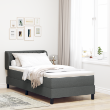 vidaXL Boxspring Ágy Mattal Sötétszürke 90x190 cm Szövet ágy és ágykellék