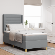 vidaXL Boxspring Ágy Mattal Világosszürke 100x200 cm Szövet ágy és ágykellék