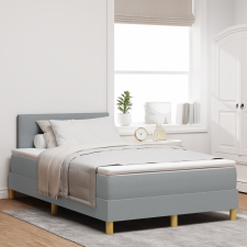 vidaXL Boxspring Ágy Mattal Világosszürke 120x200 cm Szövet ágy és ágykellék