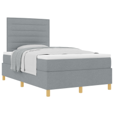 vidaXL Boxspring Ágy Mattal Világosszürke 120x200 cm Szövet (3339532) ágy és ágykellék