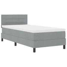 vidaXL Boxspring Ágy Mattress-szel & LED Fény Szürke 90x200 cm Szövet (3342100) ágy és ágykellék