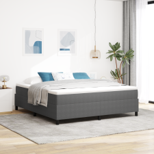 vidaXL Boxspring Ágy Világosszürke Szuper King Bordás Szövet ágy és ágykellék