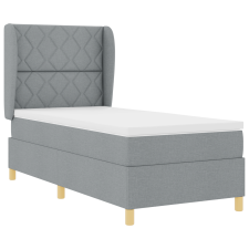 vidaXL Boxspringágy Matrac Fény szürke 100x200 cm Szövet (3340802) ágy és ágykellék