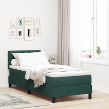vidaXL Boxspringágy Matraccal Sötét Zöld 80x200 cm Bársonyos ágy és ágykellék
