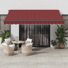 vidaXL burgundi vörös kézzel kihúzható LED-es napellenző 400 x 300 cm kerti bútor