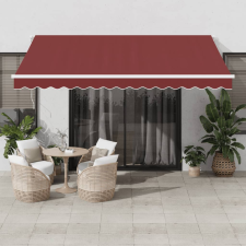 vidaXL burgundi vörös kézzel kihúzható LED-es napellenző 400 x 300 cm kerti bútor