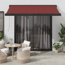 vidaXL burgundi vörös kézzel kihúzható napellenző 300 x 250 cm kerti bútor