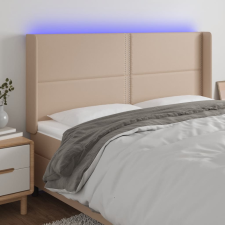vidaXL cappuccino műbőr LED-es fejtámla 203x16x118/128 cm ágy és ágykellék