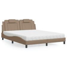 vidaXL cappuccino színű műbőr ágy matraccal 160 x 200 cm ágy és ágykellék