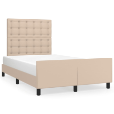 vidaXL cappuccino színű műbőr ágykeret fejtámlával 120x190 cm ágy és ágykellék