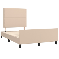 vidaXL cappuccino színű műbőr ágykeret fejtámlával 120x190 cm (3270559) ágy és ágykellék