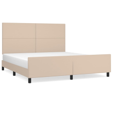 vidaXL cappuccino színű műbőr ágykeret fejtámlával 160x200 cm (3125462) ágy és ágykellék