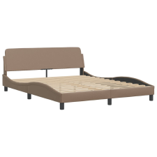 vidaXL cappuccino színű műbőr ágykeret fejtámlával 160x200 cm (373222) ágy és ágykellék
