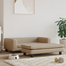 vidaXL cappuccino színű műbőr kutyaágy hosszabbítóval 100 x 50 x 30 cm szállítóbox, fekhely kutyáknak